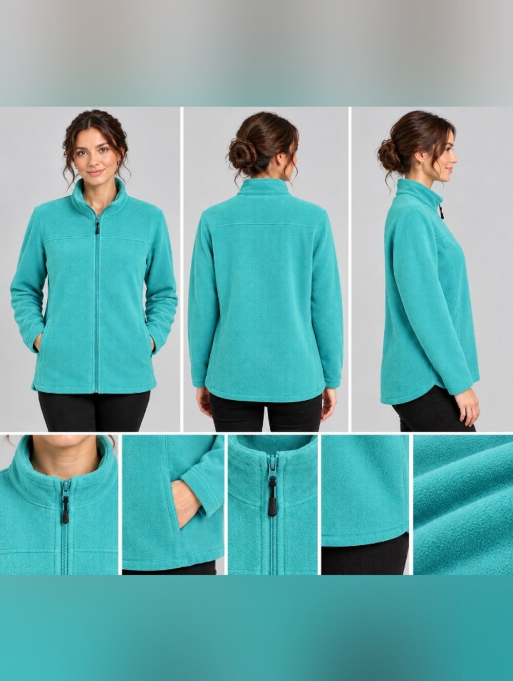 Bass Pro Shops Women's Teal Full-Zip Fleece Jacket